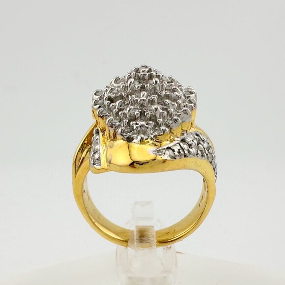 Marquise Cut 1.00 Ct Diamond Cluster Ring Size 8 - Picture 6 of 16